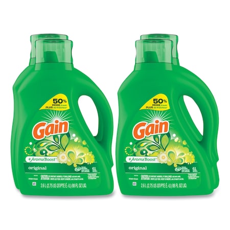 Gain Liquid Laundry Detergent, Original Scent, 88 oz Pour Bottle, 4PK 80745070